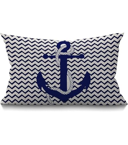 Amazon.com: NAVIBULE Navy Anchor Throw Pillow Covers Nautical